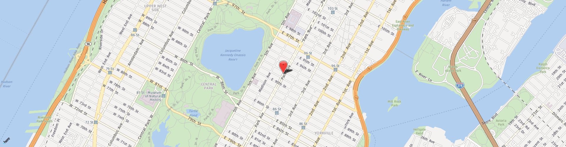 Location Map: 1150 Park Avenue New York, NY 10128